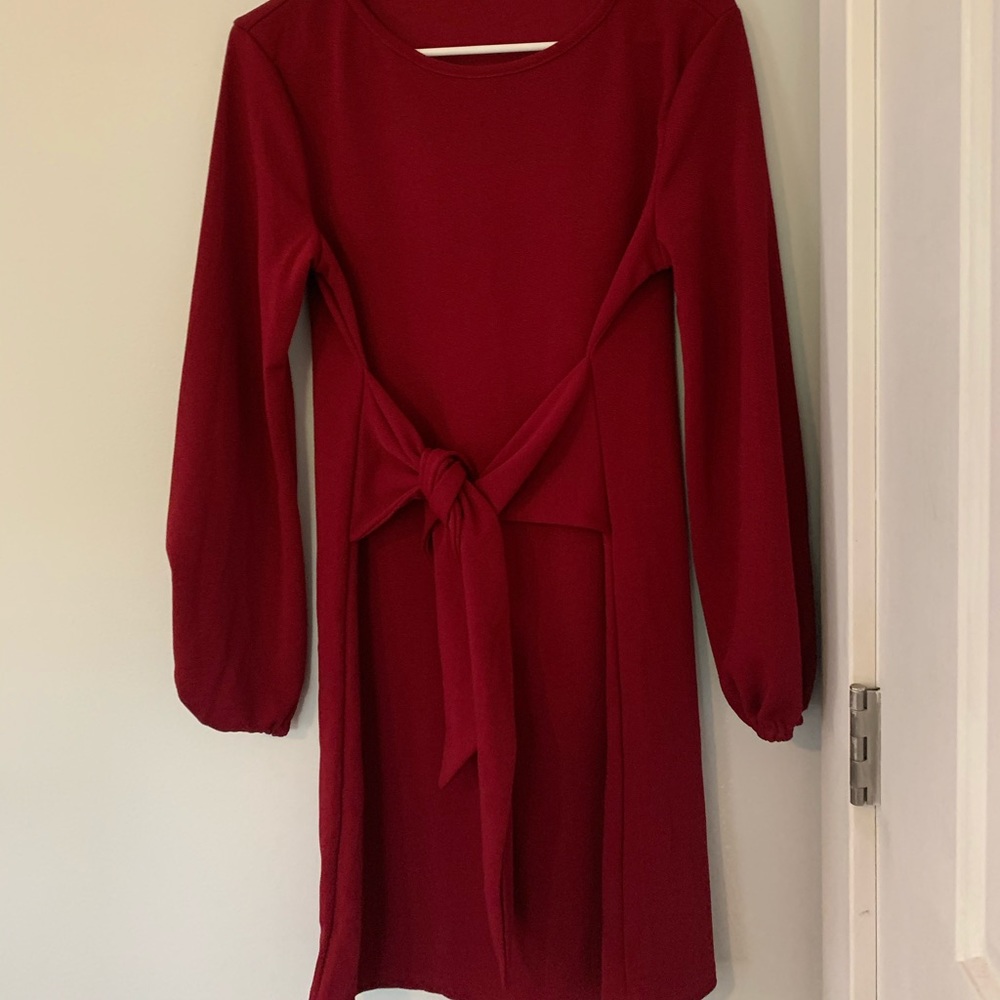 Brand New Burgundy Front Tie Dress